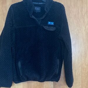 Simply Southern Textured Black Fleece Pullover sz L